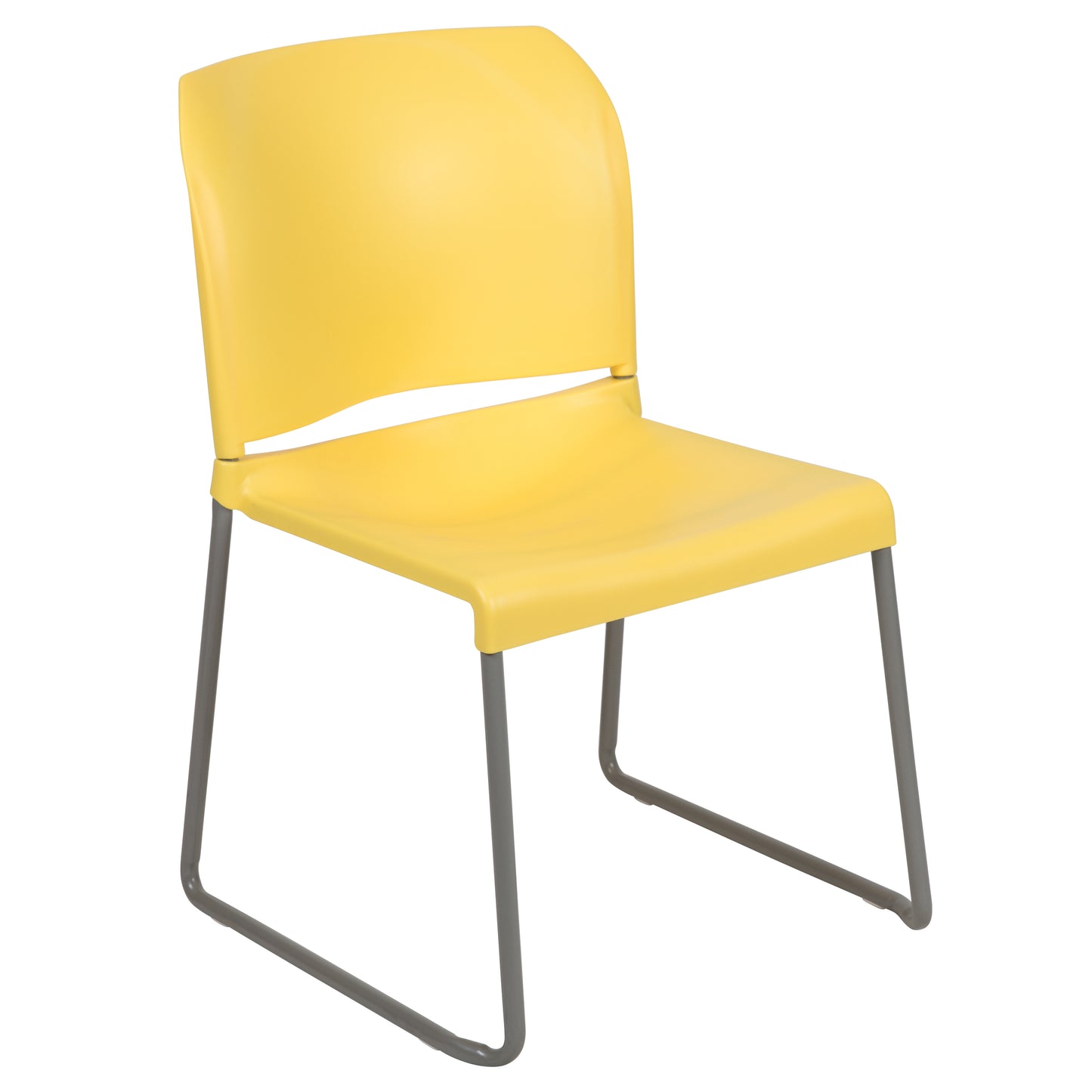 HERCULES Series Full Back Contoured Stack Chair with Gray Powder Coated Sled Base - 880 lb. Capacity by Flash Furniture