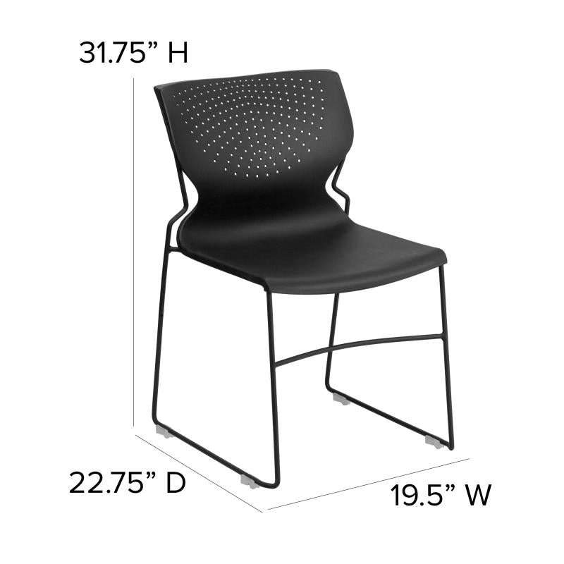 ERCULES Series 661 lb. Capacity Full Back Stack Chair with Powder Coated Frame 17.25"H (FLA-RUT-438)