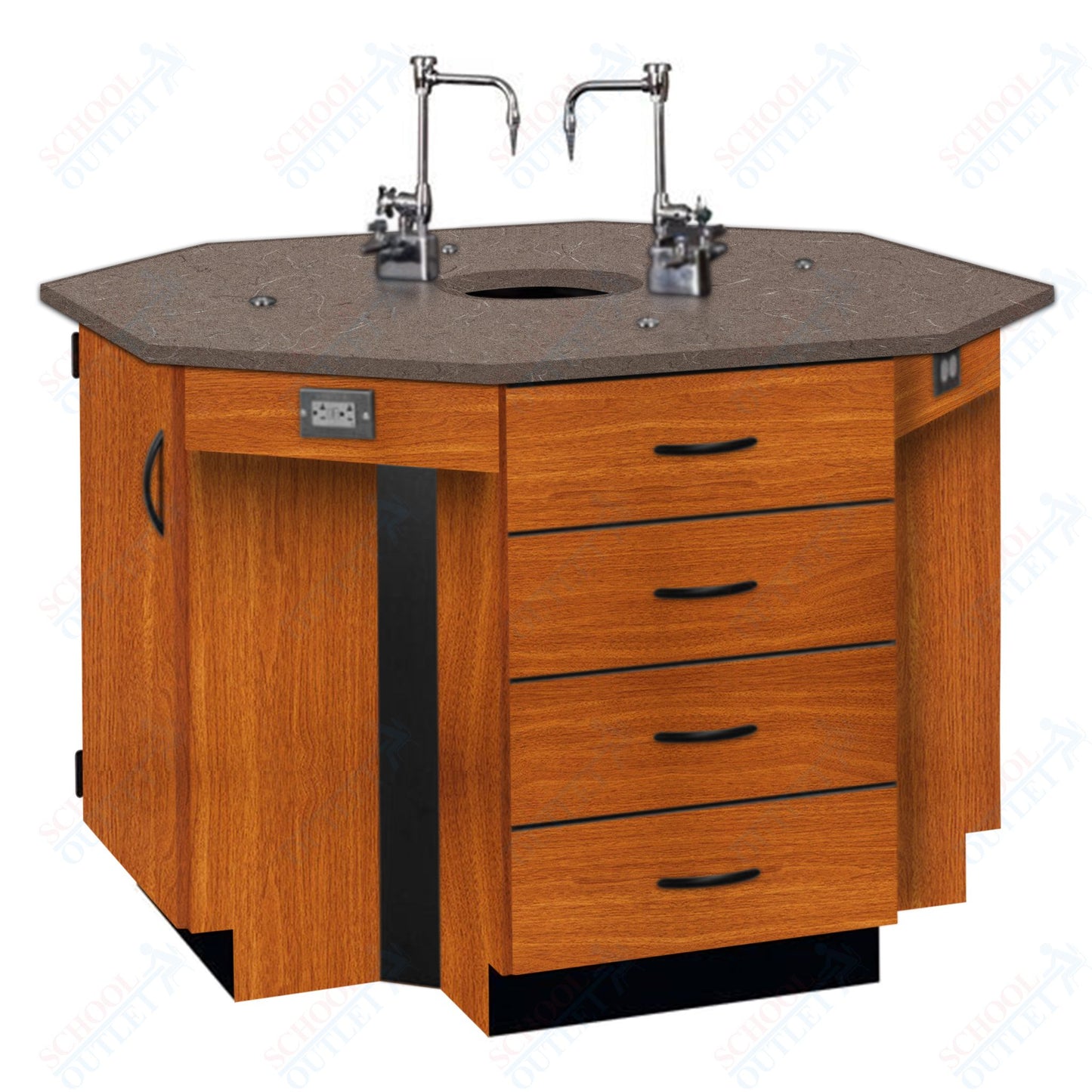 56"W Phenolic Top Four Student Octagon Island Table with Sink (84072 K36 24)