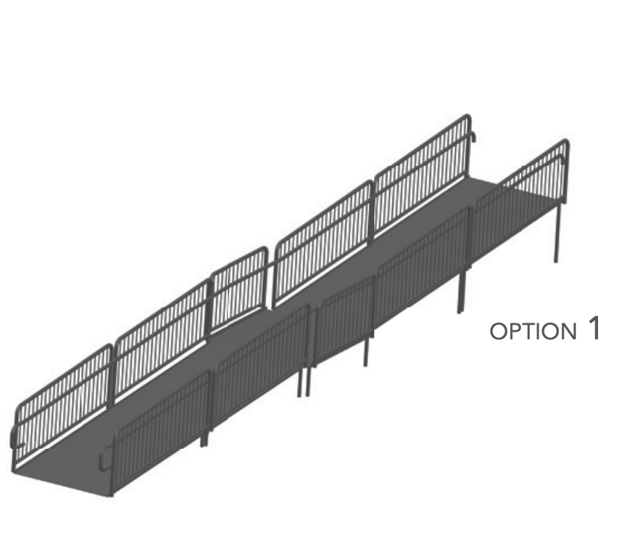 AmTab Stage Ramp - ADA Compliant - 32" Rise - Option 1 (AmTab AMT-RAMP32 - Option 1)