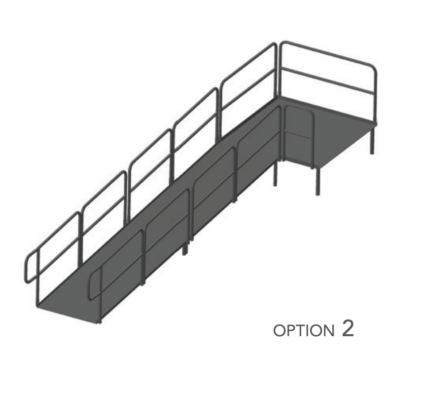 AmTab Stage Ramp - ADA Compliant - 16" Rise - Option 2 (AmTab AMT-RAMP16 - Option 2)