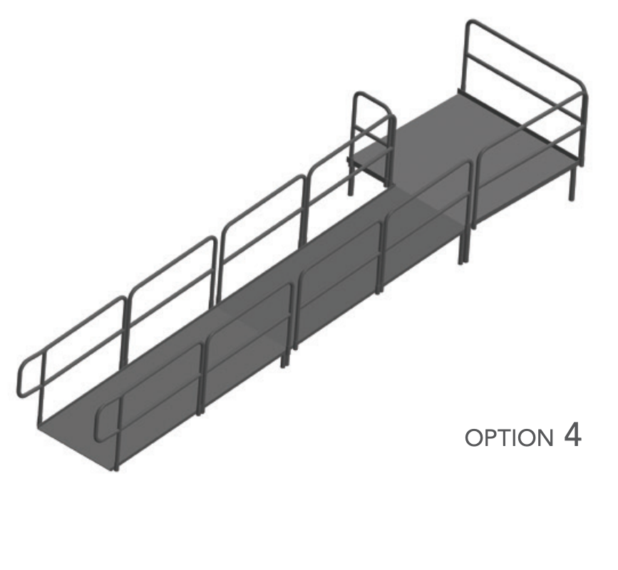 AmTab Stage Ramp - ADA Compliant - 16" Rise - Option 4 (AmTab AMT-RAMP16 - Option 4)