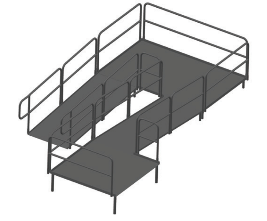 AmTab Stage Ramp - ADA Compliant - 16" Rise - Option 9 (AmTab AMT-RAMP16 - Option 9)