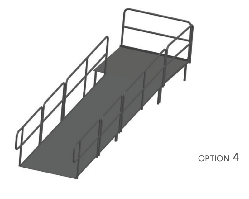 AmTab Stage Ramp - ADA Compliant - 16" Rise - Option 4 - California (AmTab AMT-RAMP16 - Option 4 - California)