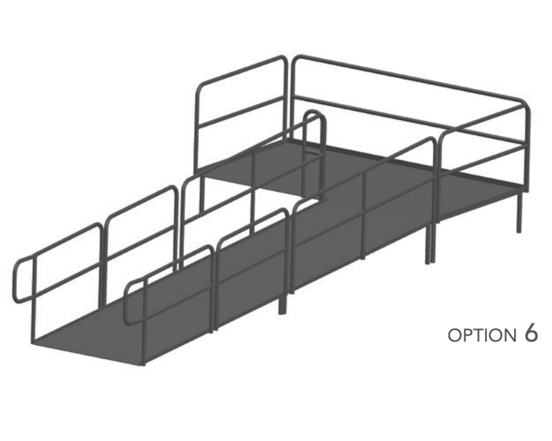 AmTab Stage Ramp - ADA Compliant - 16" Rise - Option 6 - California (AmTab AMT-RAMP16 - Option 6 - California)