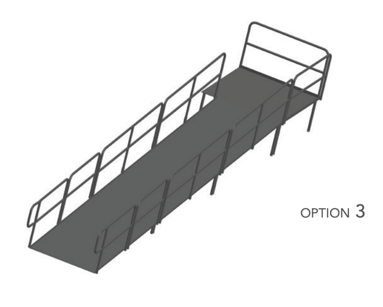 AmTab Stage Ramp - ADA Compliant - 24" Rise - Option 3 - California (AmTab AMT-RAMP24 - Option 3 - California)