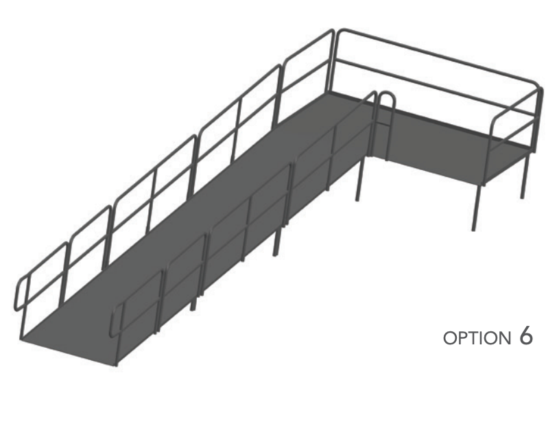 AmTab Stage Ramp - ADA Compliant - 24" Rise - Option 6 - California (AmTab AMT-RAMP24 - Option 6 - California)
