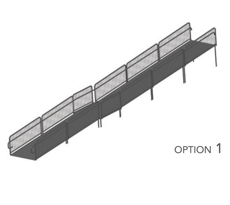 AmTab Stage Ramp - ADA Compliant - 40" Rise - Option 1 - California (AmTab AMT-RAMP40 - Option 1 - California)