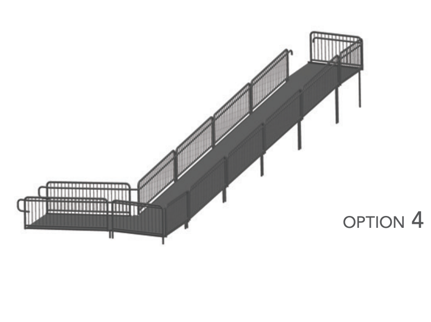 AmTab Stage Ramp - ADA Compliant - 40" Rise - Option 4 - California (AmTab AMT-RAMP40 - Option 4 - California)