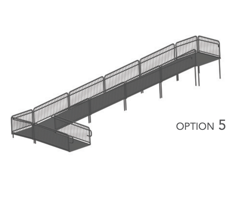 AmTab Stage Ramp - ADA Compliant - 40" Rise - Option 5 - California (AmTab AMT-RAMP40 - Option 5 - California)