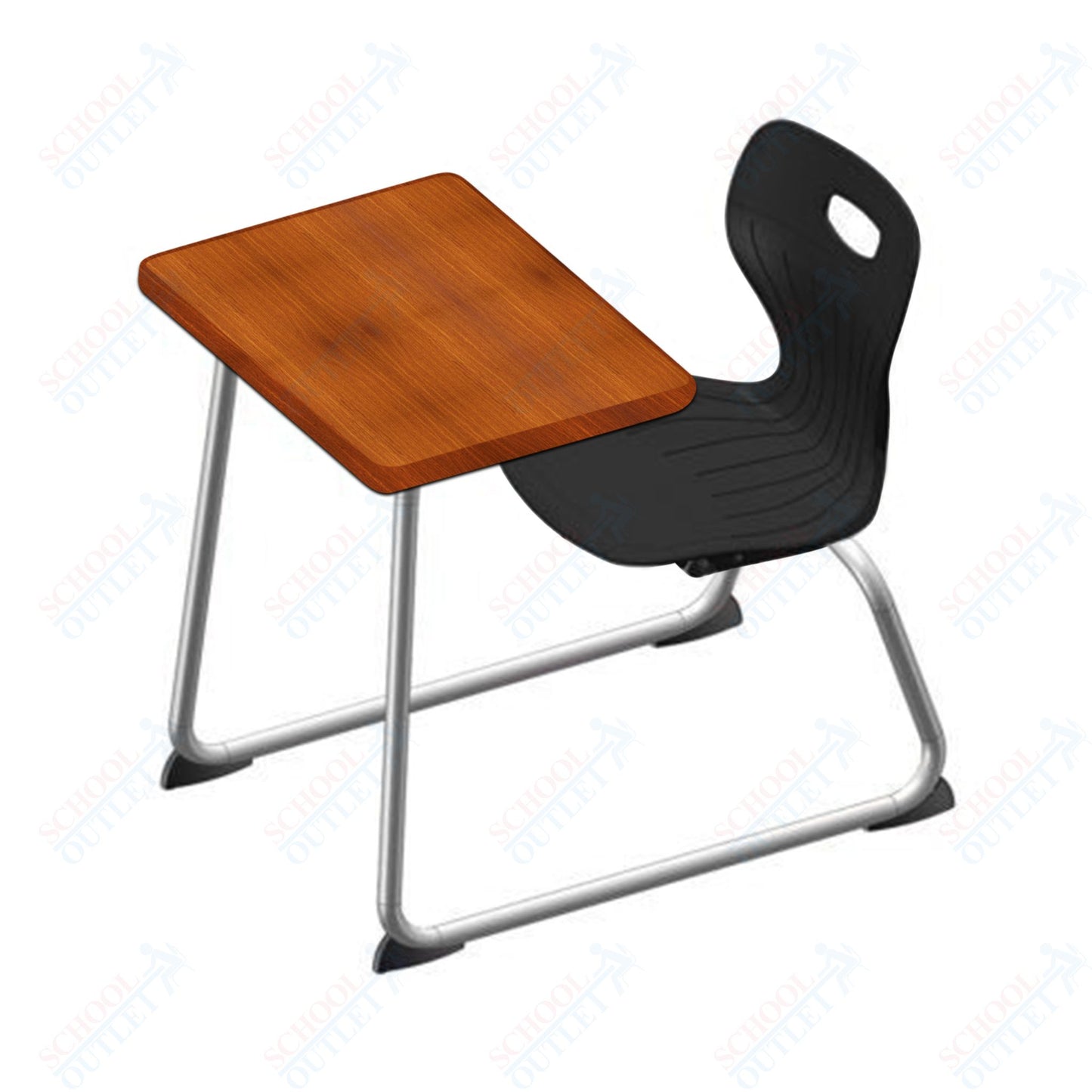 USA Capitol Euroflex 16" Seat Height Sled Combo Desks with Hard Palstic Top, no Bookrack (USC-3006HP)