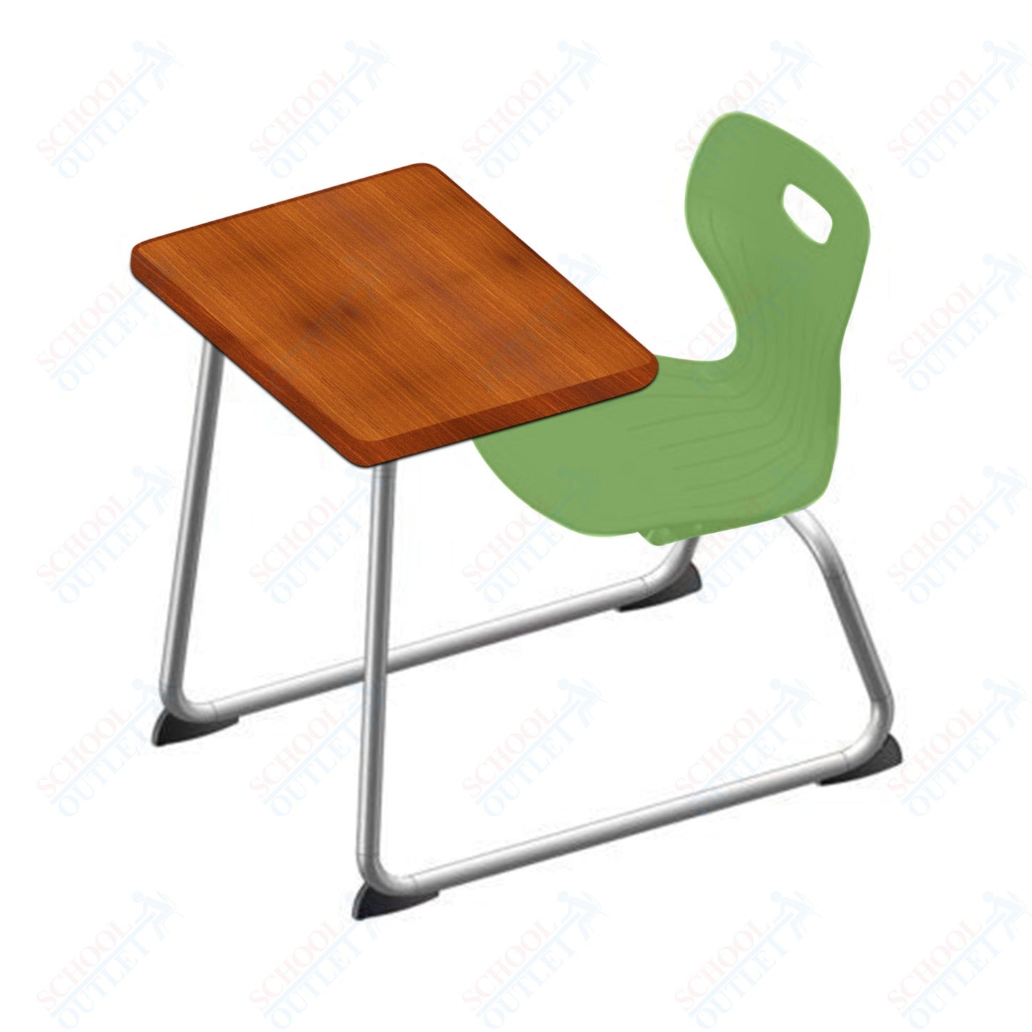 USA Capitol Euroflex 16" Seat Height Sled Combo Desks with Hard Palstic Top, no Bookrack (USC-3006HP)