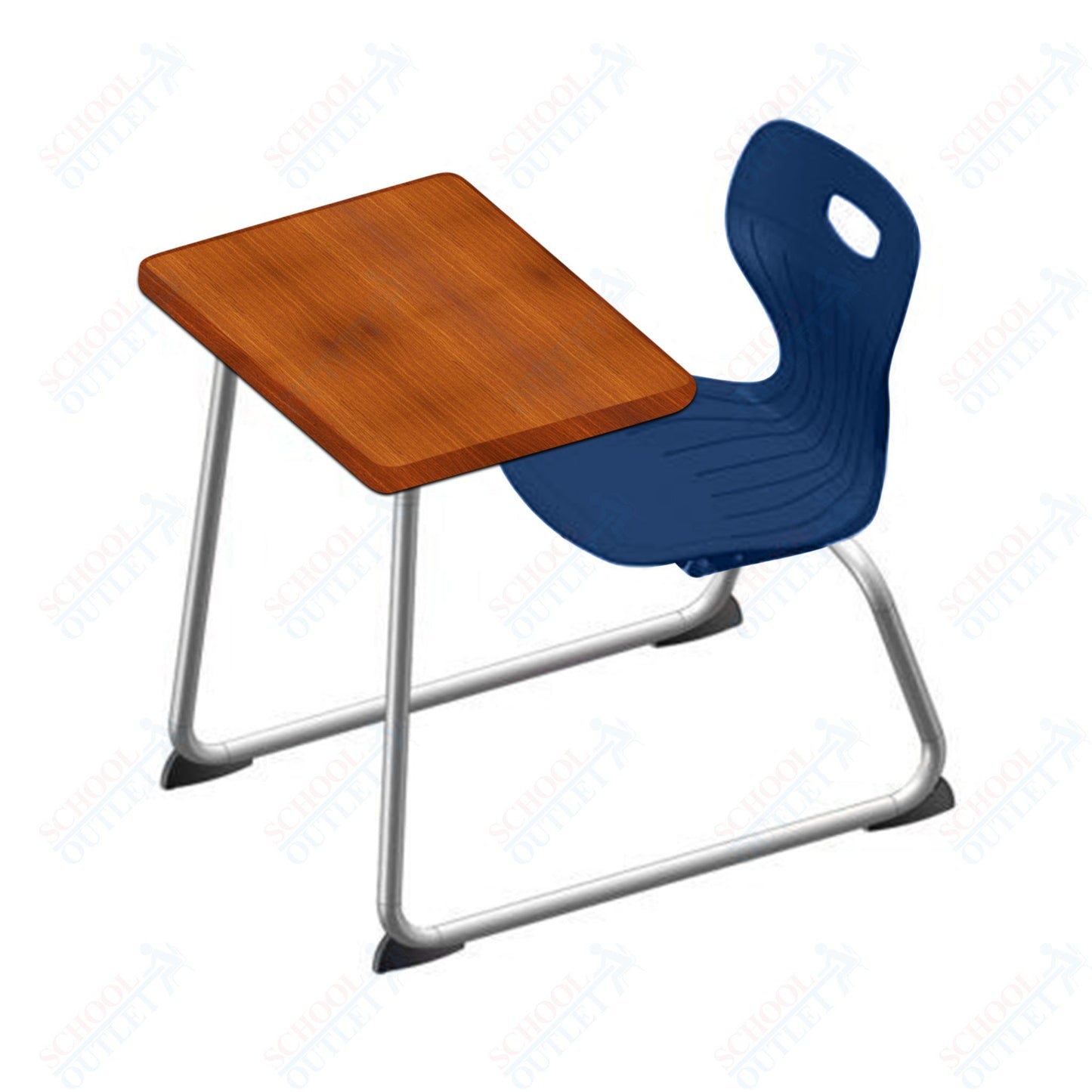 USA Capitol Euroflex 16" Seat Height Sled Combo Desks with Hard Palstic Top, no Bookrack (USC-3006HP)