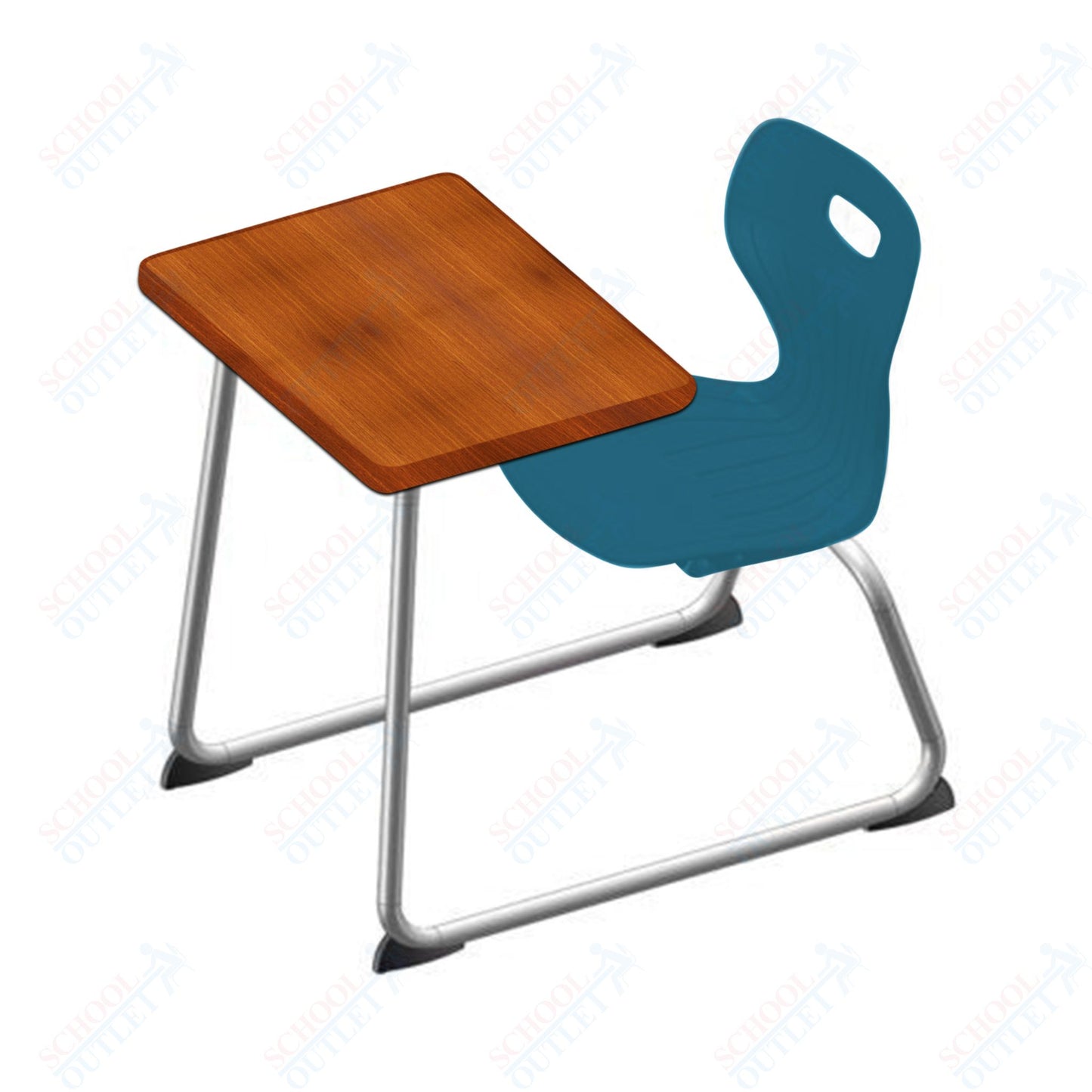 USA Capitol Euroflex 16" Seat Height Sled Combo Desks with Hard Palstic Top, no Bookrack (USC-3006HP)