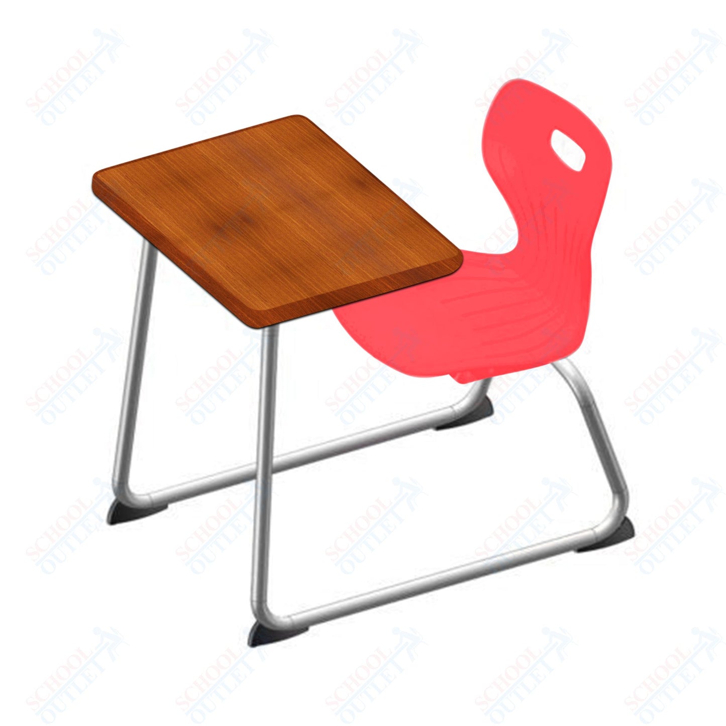 USA Capitol Euroflex 16" Seat Height Sled Combo Desks with Hard Palstic Top, no Bookrack (USC-3006HP)