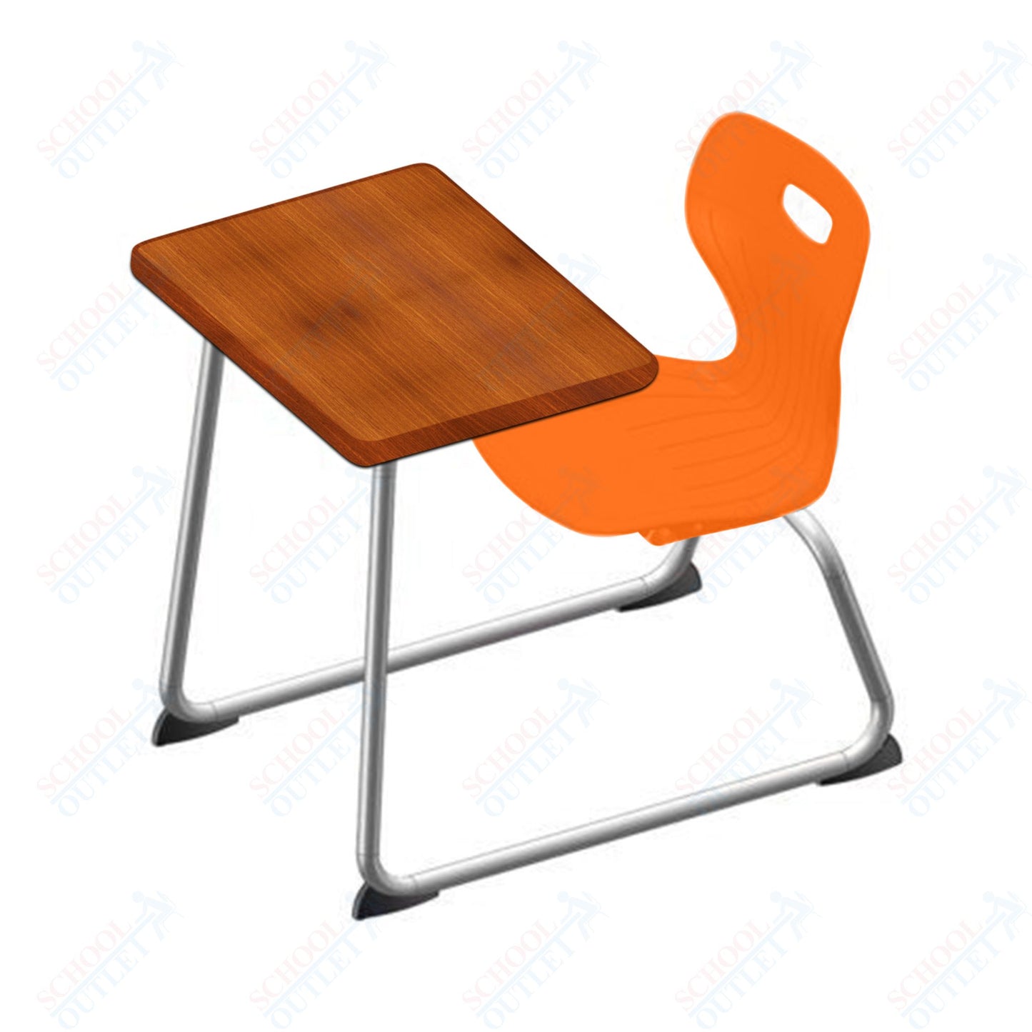 USA Capitol Euroflex 16" Seat Height Sled Combo Desks with Hard Palstic Top, no Bookrack (USC-3006HP)