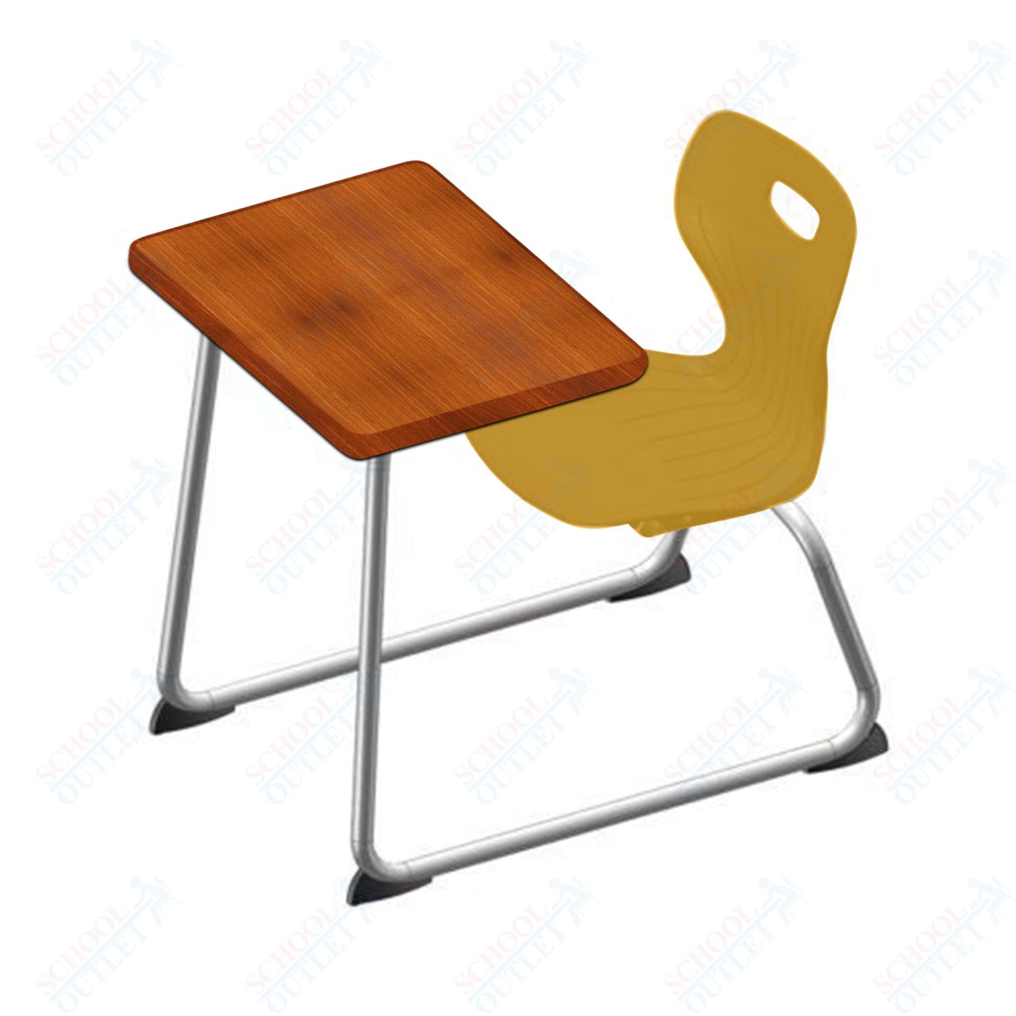 USA Capitol Euroflex 16" Seat Height Sled Combo Desks with Hard Palstic Top, no Bookrack (USC-3006HP)