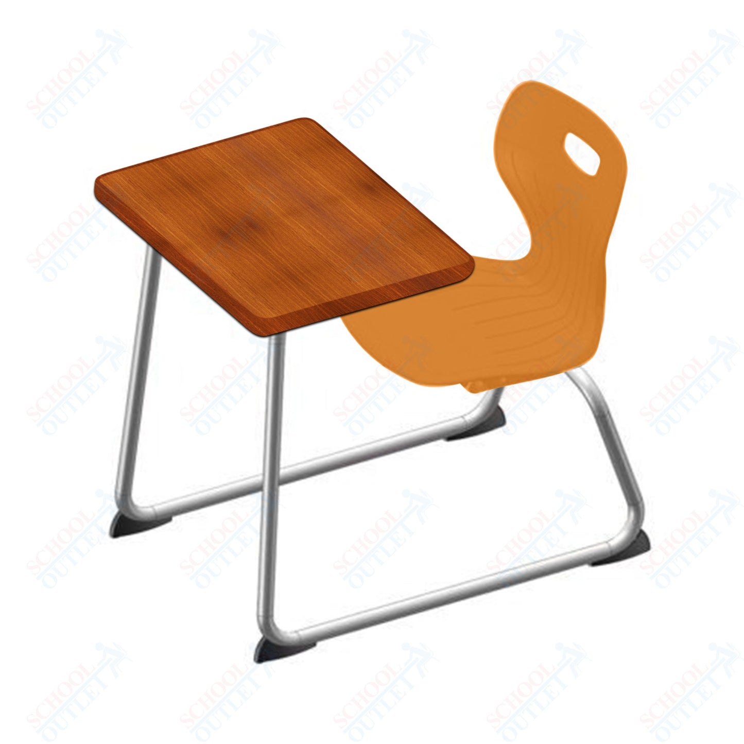 USA Capitol Euroflex 16" Seat Height Sled Combo Desks with Hard Palstic Top, no Bookrack (USC-3006HP)