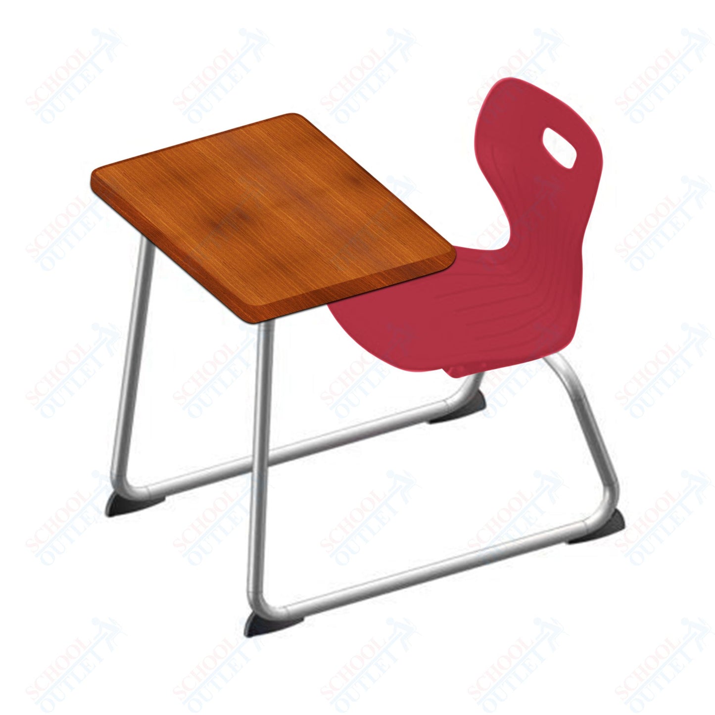 USA Capitol Euroflex 16" Seat Height Sled Combo Desks with Hard Palstic Top, no Bookrack (USC-3006HP)