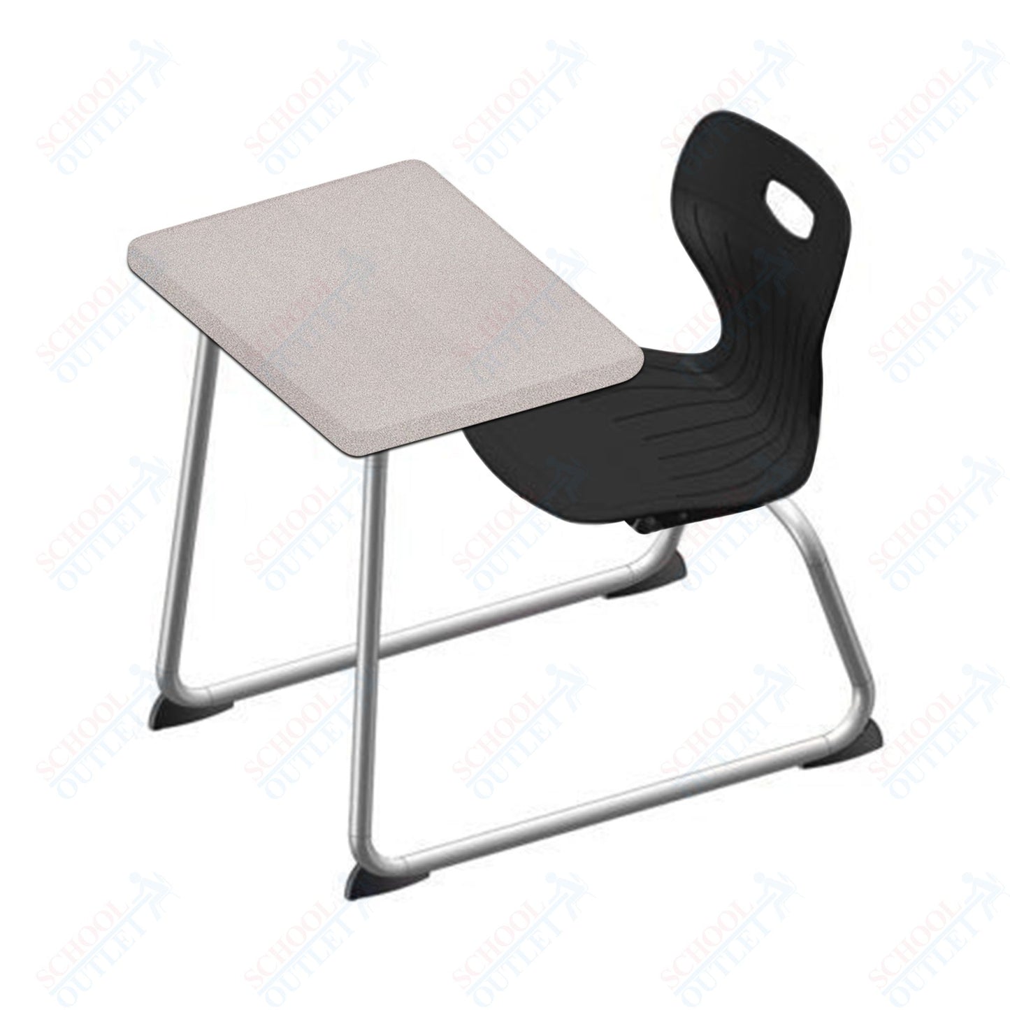 USA Capitol Euroflex 16" Seat Height Sled Combo Desks with Hard Palstic Top, no Bookrack (USC-3006HP)