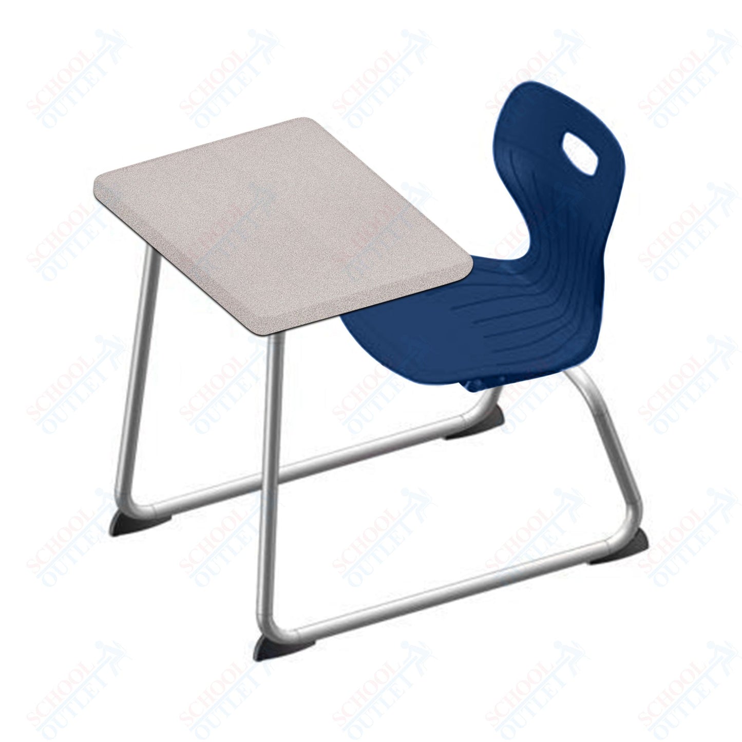 USA Capitol Euroflex 16" Seat Height Sled Combo Desks with Hard Palstic Top, no Bookrack (USC-3006HP)