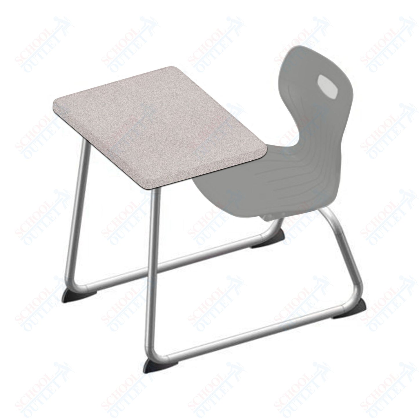 USA Capitol Euroflex 16" Seat Height Sled Combo Desks with Hard Palstic Top, no Bookrack (USC-3006HP)