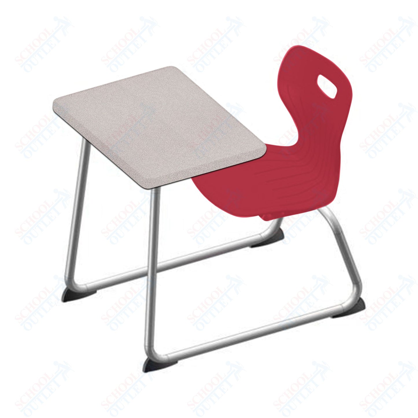 USA Capitol Euroflex 16" Seat Height Sled Combo Desks with Hard Palstic Top, no Bookrack (USC-3006HP)