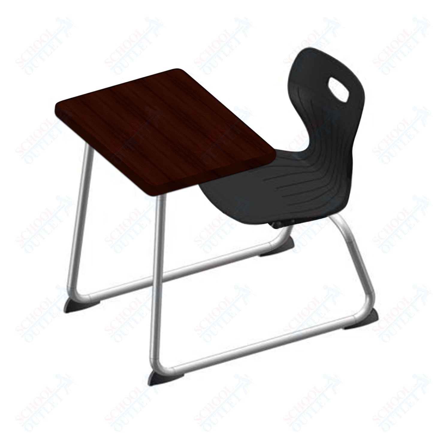 USA Capitol Euroflex 16" Seat Height Sled Combo Desks with Hard Palstic Top, no Bookrack (USC-3006HP)