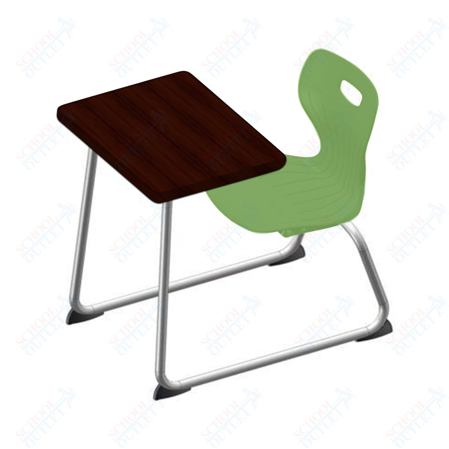 USA Capitol Euroflex 16" Seat Height Sled Combo Desks with Hard Palstic Top, no Bookrack (USC-3006HP)