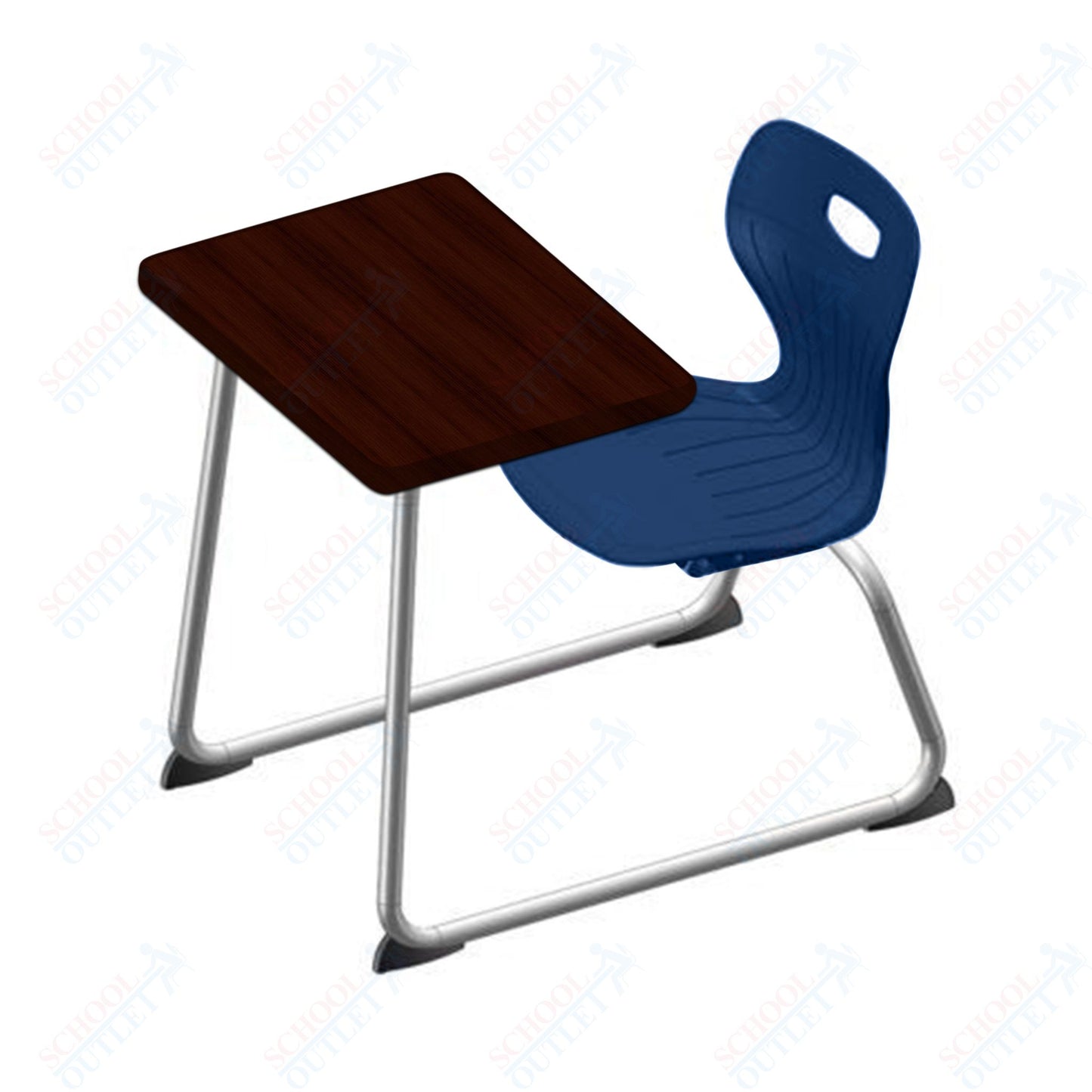 USA Capitol Euroflex 16" Seat Height Sled Combo Desks with Hard Palstic Top, no Bookrack (USC-3006HP)