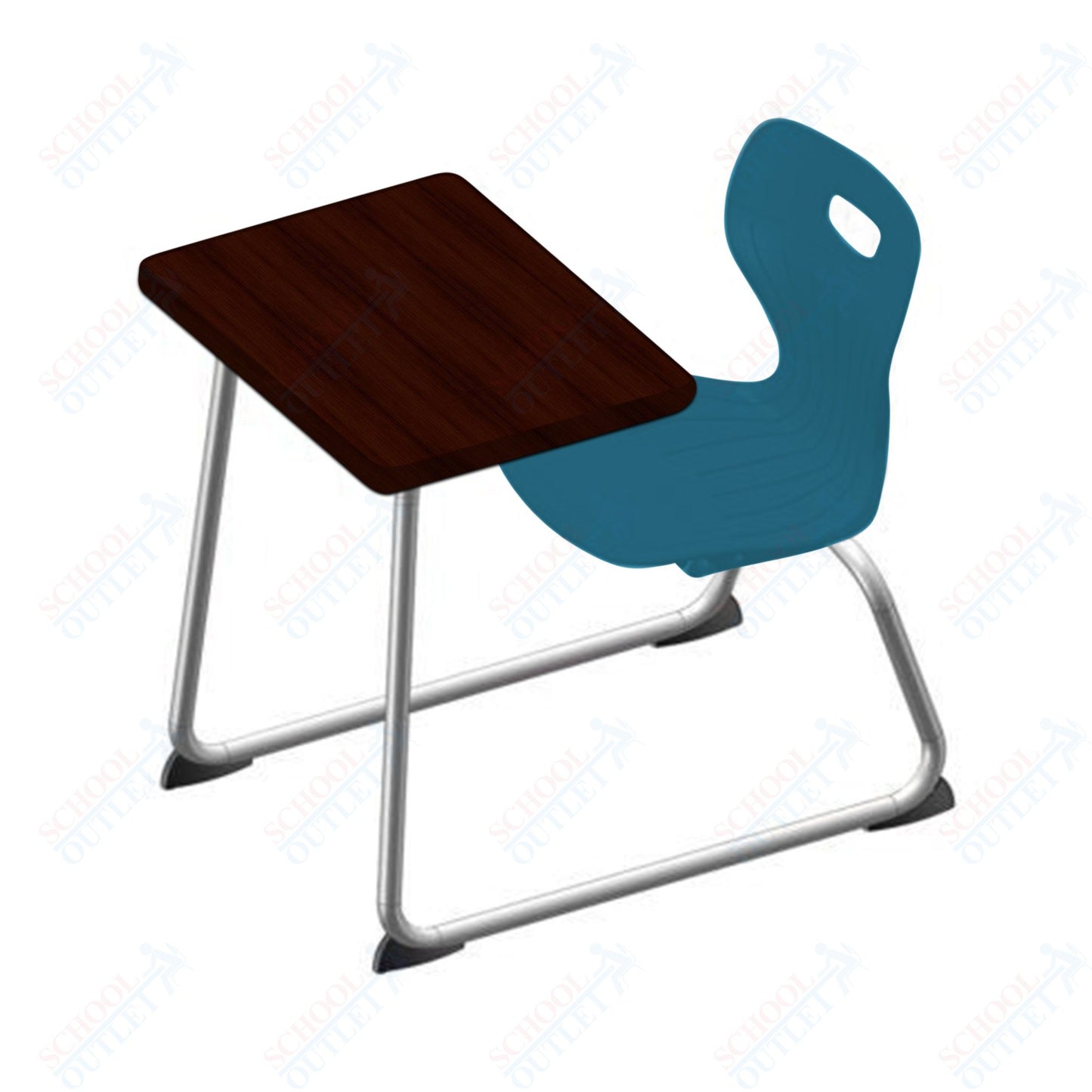 USA Capitol Euroflex 16" Seat Height Sled Combo Desks with Hard Palstic Top, no Bookrack (USC-3006HP)