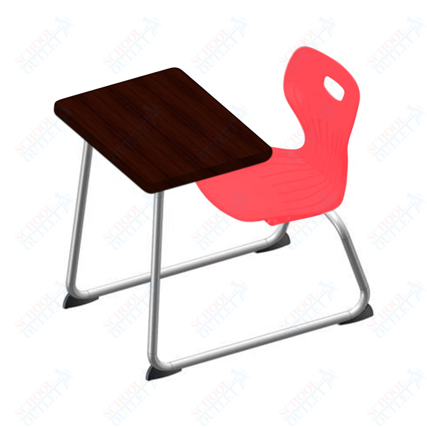 USA Capitol Euroflex 16" Seat Height Sled Combo Desks with Hard Palstic Top, no Bookrack (USC-3006HP)