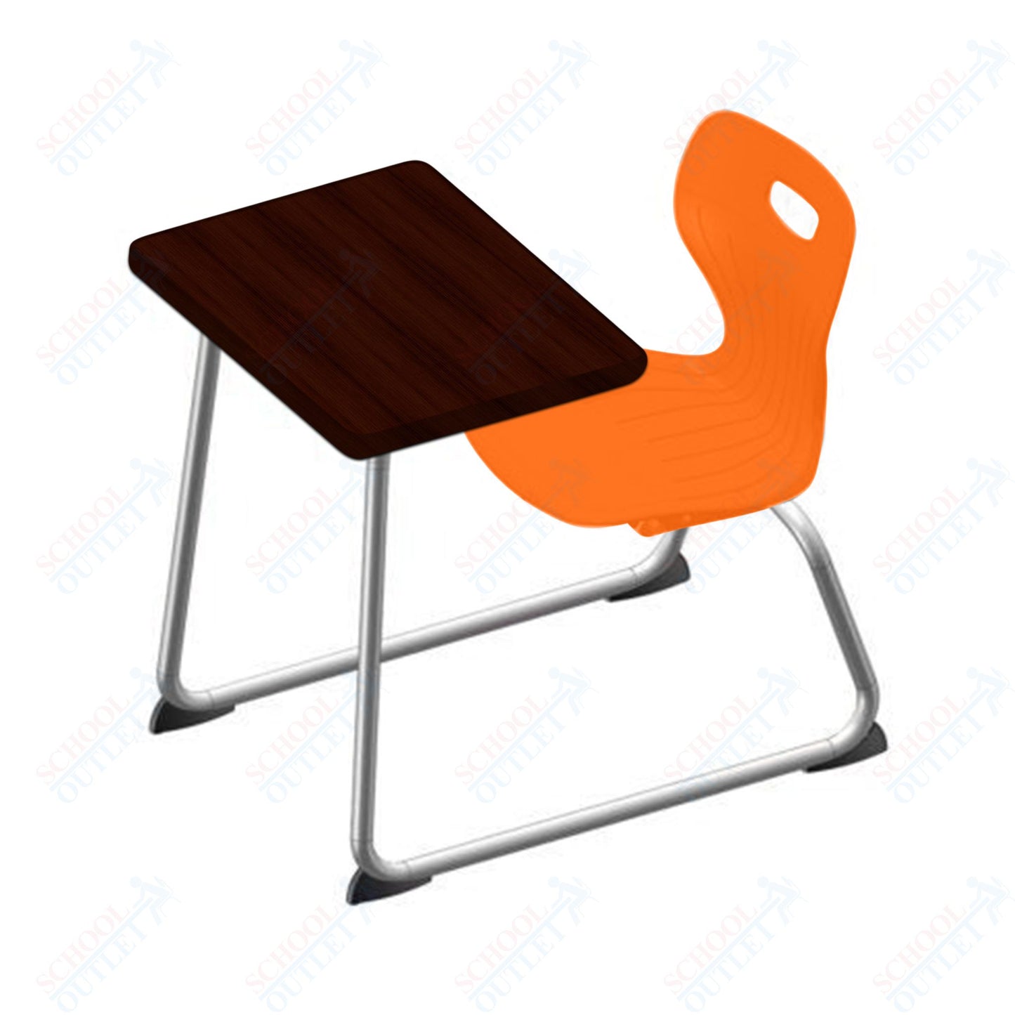 USA Capitol Euroflex 16" Seat Height Sled Combo Desks with Hard Palstic Top, no Bookrack (USC-3006HP)