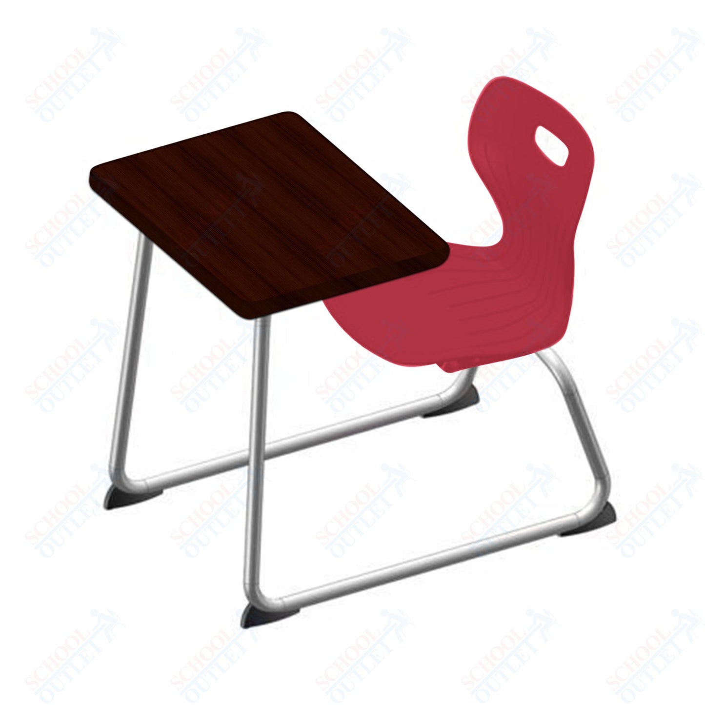 USA Capitol Euroflex 16" Seat Height Sled Combo Desks with Hard Palstic Top, no Bookrack (USC-3006HP)