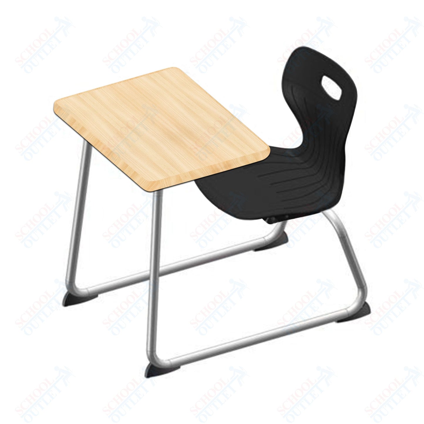 USA Capitol Euroflex 16" Seat Height Sled Combo Desks with Hard Palstic Top, no Bookrack (USC-3006HP)