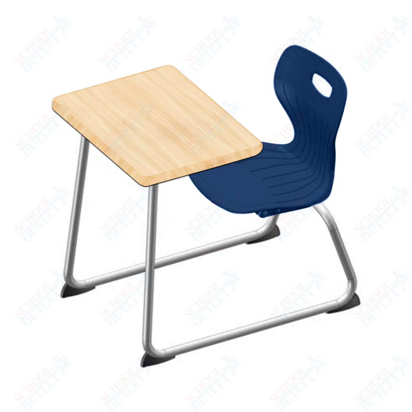 USA Capitol Euroflex 16" Seat Height Sled Combo Desks with Hard Palstic Top, no Bookrack (USC-3006HP)