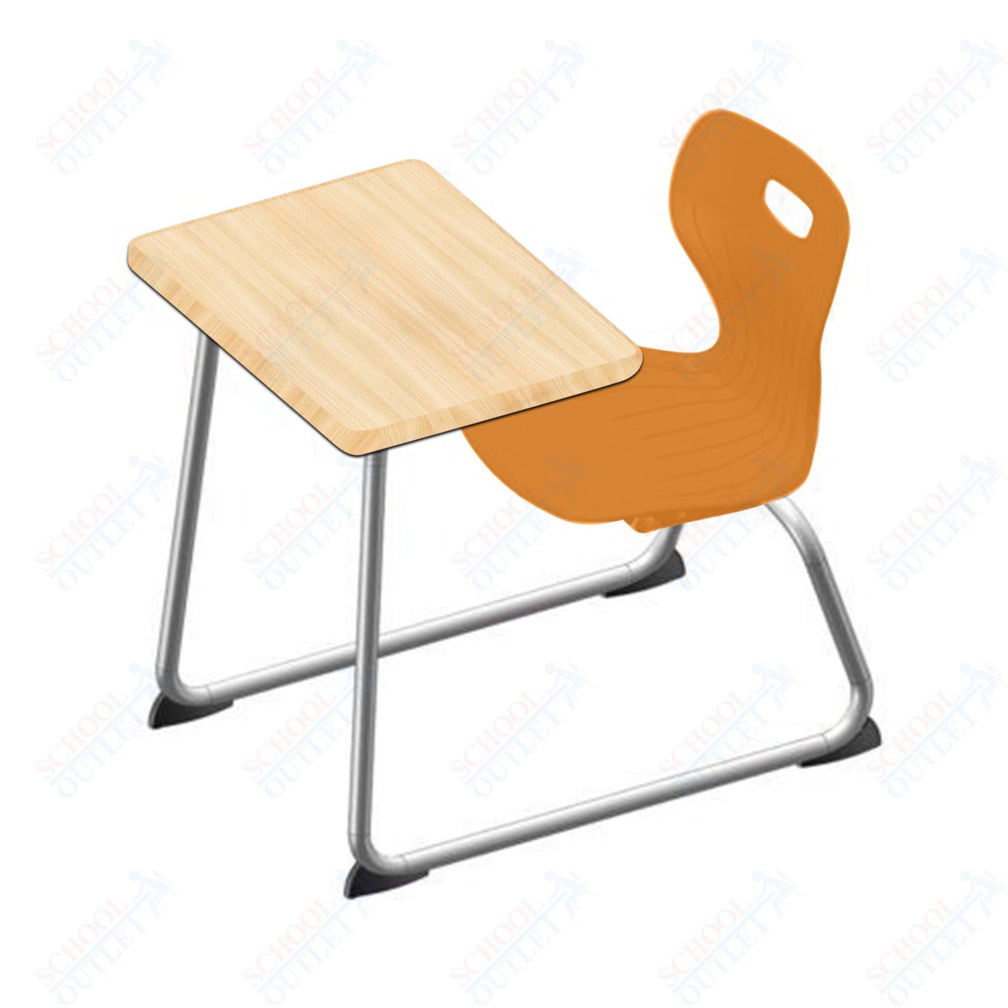 USA Capitol Euroflex 16" Seat Height Sled Combo Desks with Hard Palstic Top, no Bookrack (USC-3006HP)