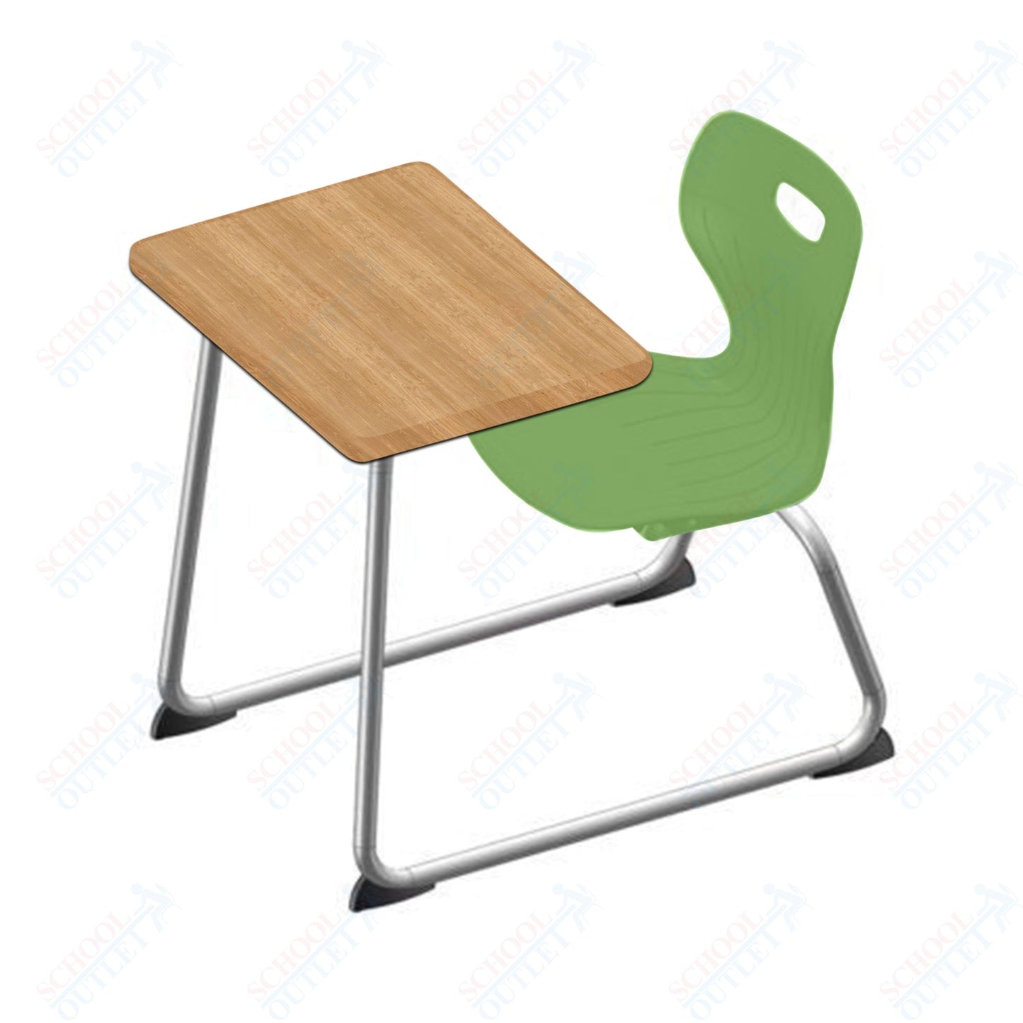 USA Capitol Euroflex 16" Seat Height Sled Combo Desks with Hard Palstic Top, no Bookrack (USC-3006HP)