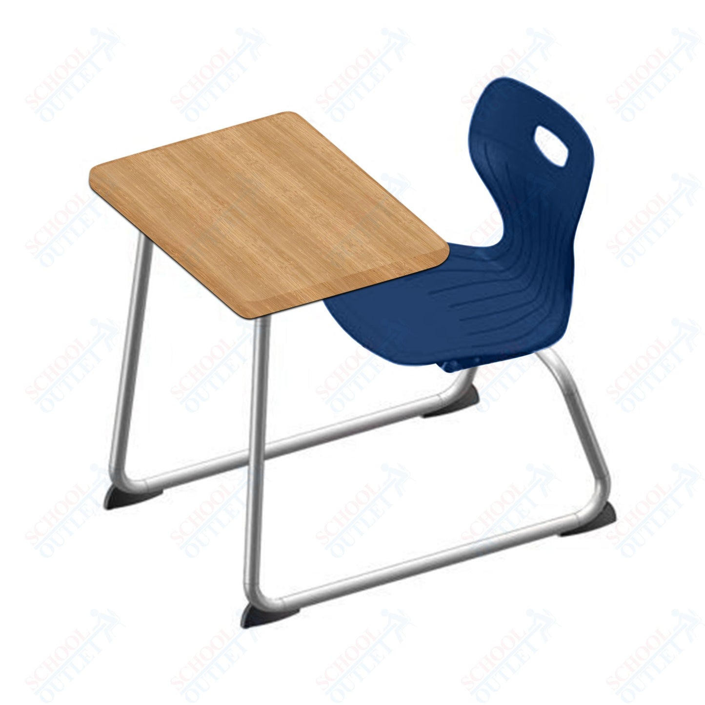 USA Capitol Euroflex 16" Seat Height Sled Combo Desks with Hard Palstic Top, no Bookrack (USC-3006HP)