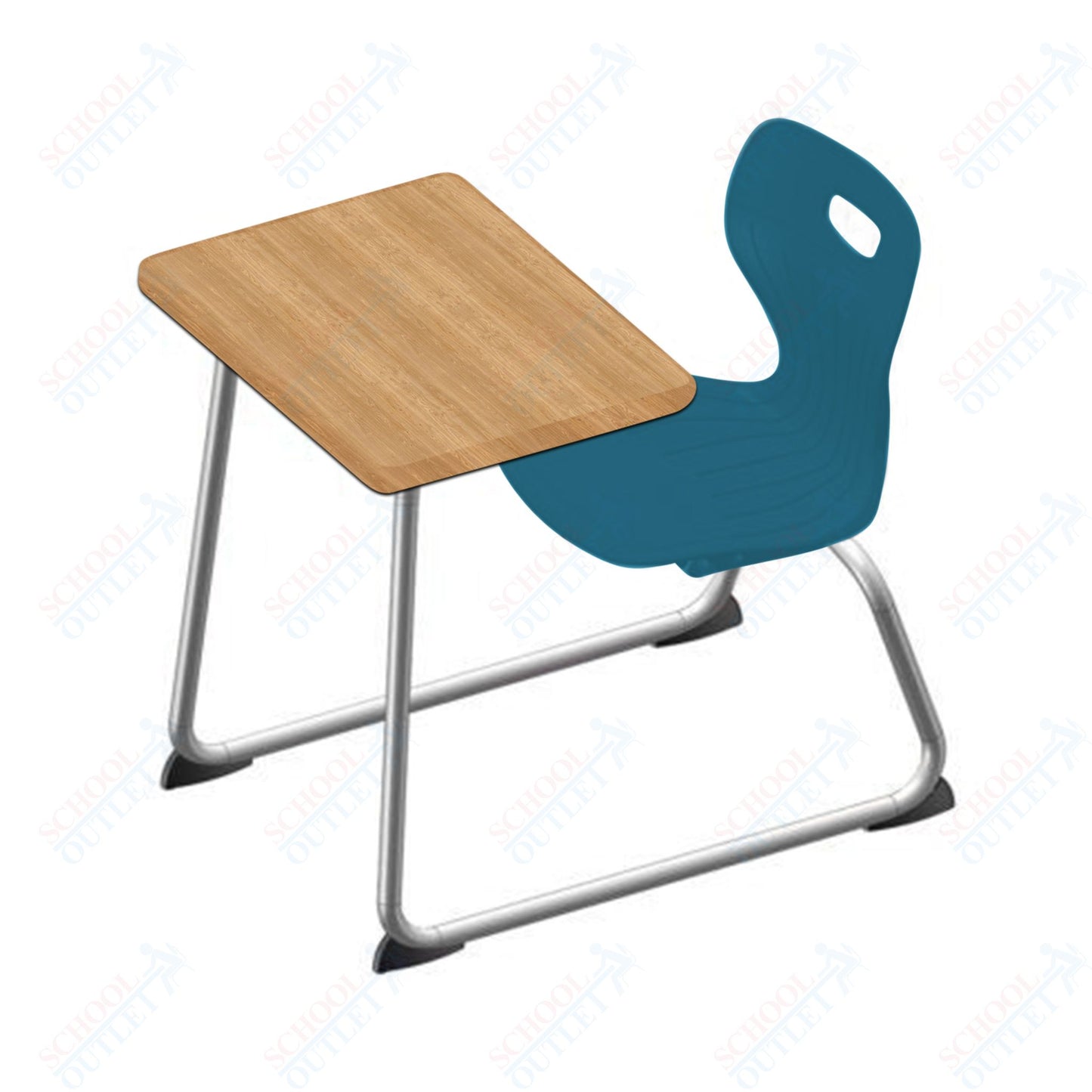 USA Capitol Euroflex 16" Seat Height Sled Combo Desks with Hard Palstic Top, no Bookrack (USC-3006HP)