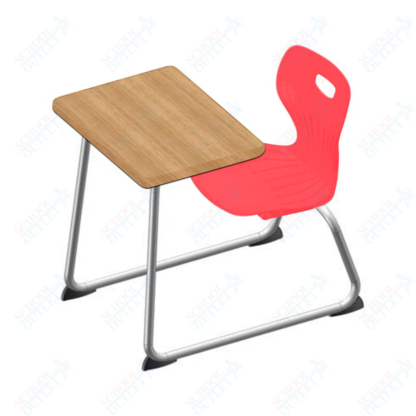 USA Capitol Euroflex 16" Seat Height Sled Combo Desks with Hard Palstic Top, no Bookrack (USC-3006HP)