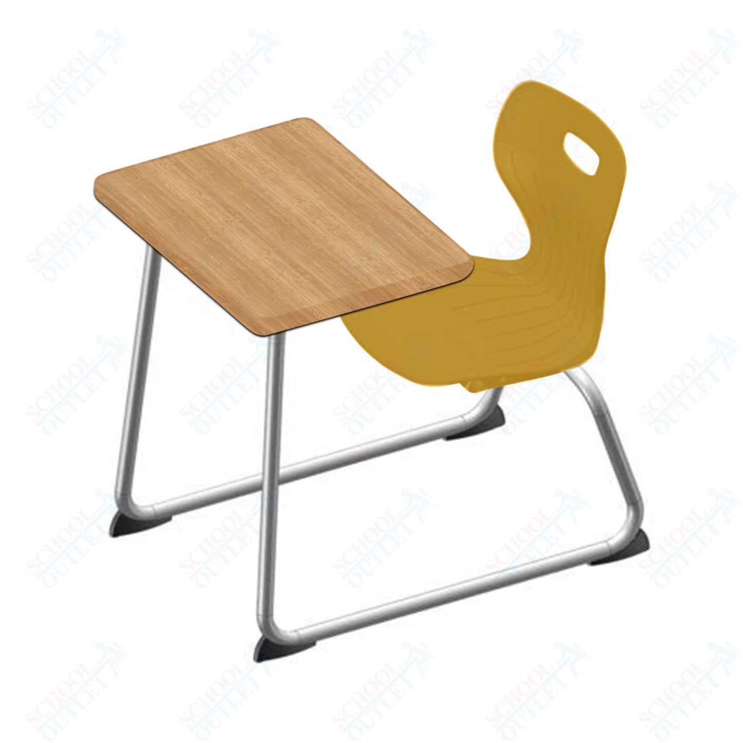 USA Capitol Euroflex 16" Seat Height Sled Combo Desks with Hard Palstic Top, no Bookrack (USC-3006HP)