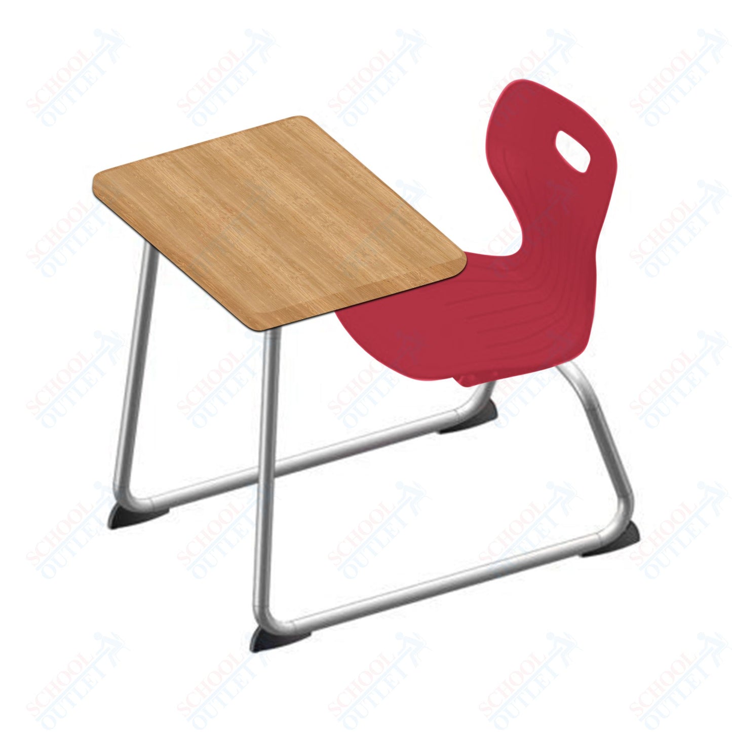 USA Capitol Euroflex 16" Seat Height Sled Combo Desks with Hard Palstic Top, no Bookrack (USC-3006HP)