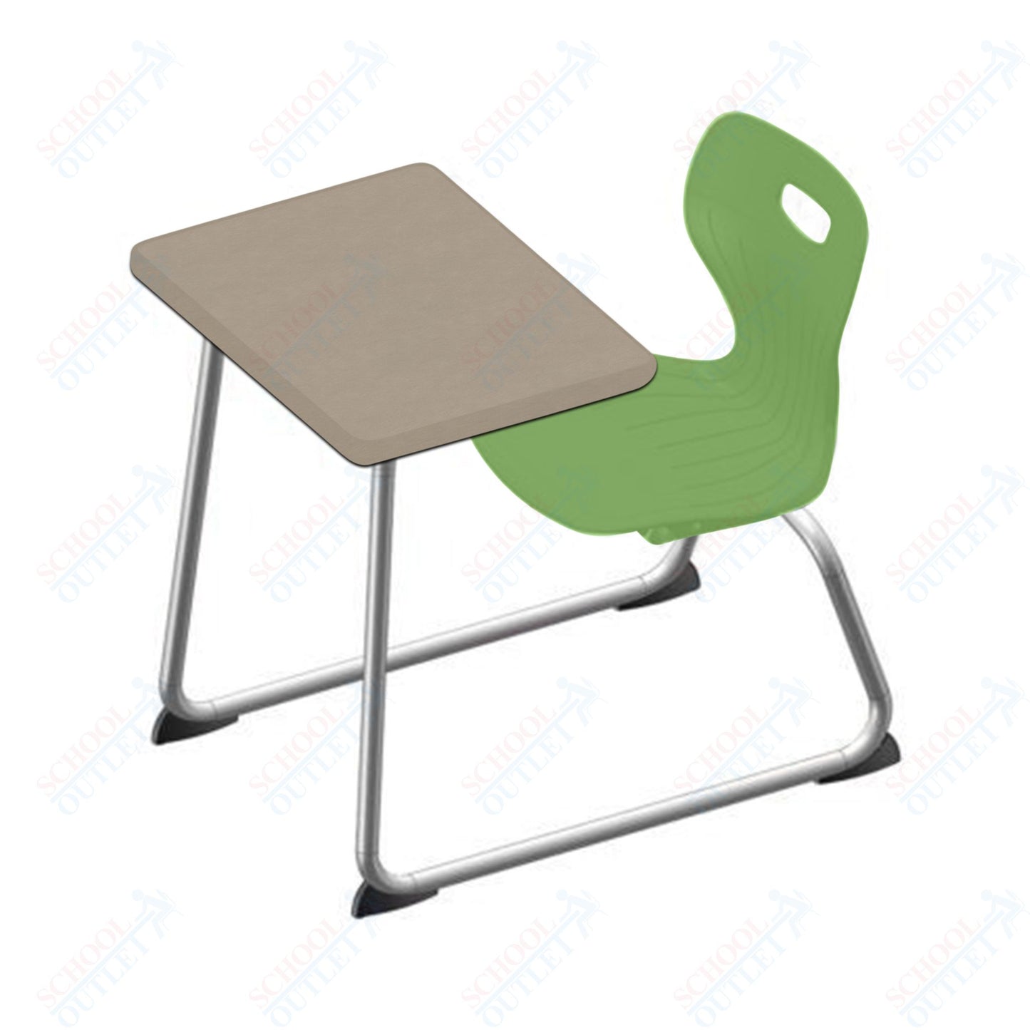 USA Capitol Euroflex 16" Seat Height Sled Combo Desks with Hard Palstic Top, no Bookrack (USC-3006HP)