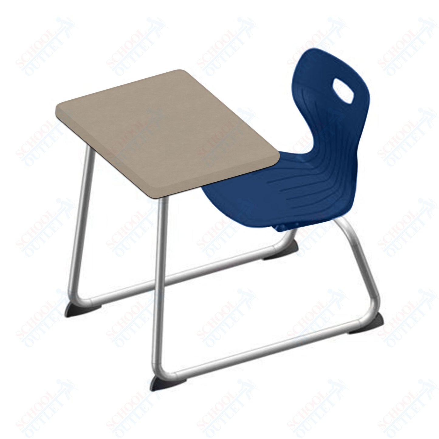 USA Capitol Euroflex 16" Seat Height Sled Combo Desks with Hard Palstic Top, no Bookrack (USC-3006HP)