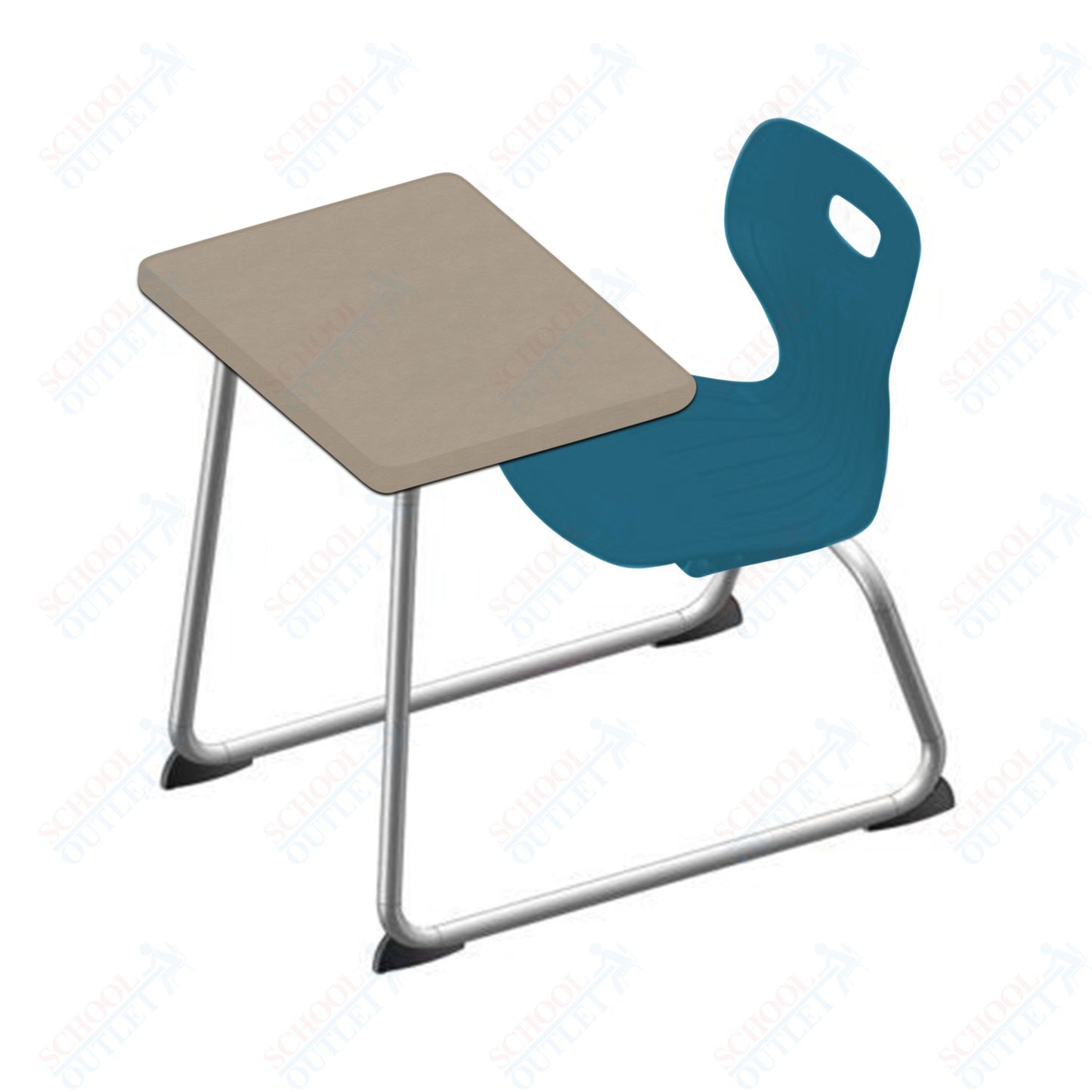 USA Capitol Euroflex 16" Seat Height Sled Combo Desks with Hard Palstic Top, no Bookrack (USC-3006HP)