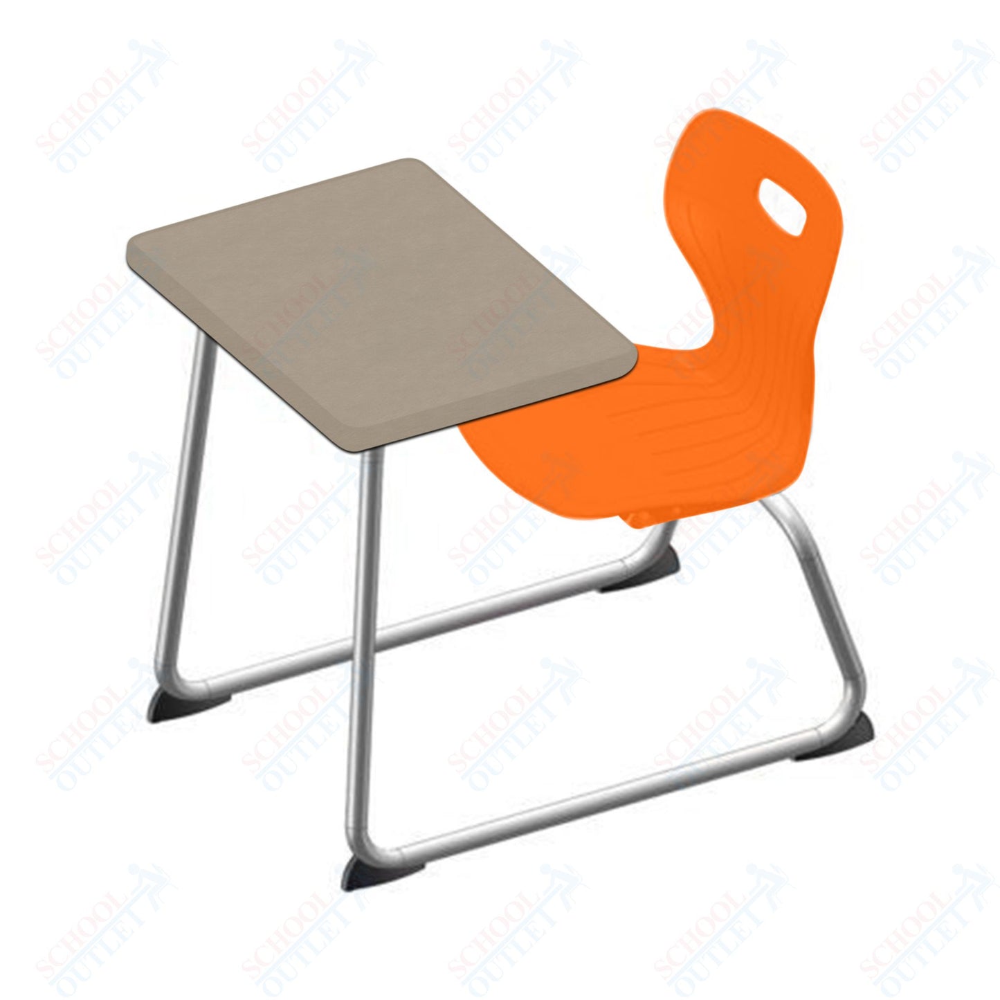 USA Capitol Euroflex 16" Seat Height Sled Combo Desks with Hard Palstic Top, no Bookrack (USC-3006HP)