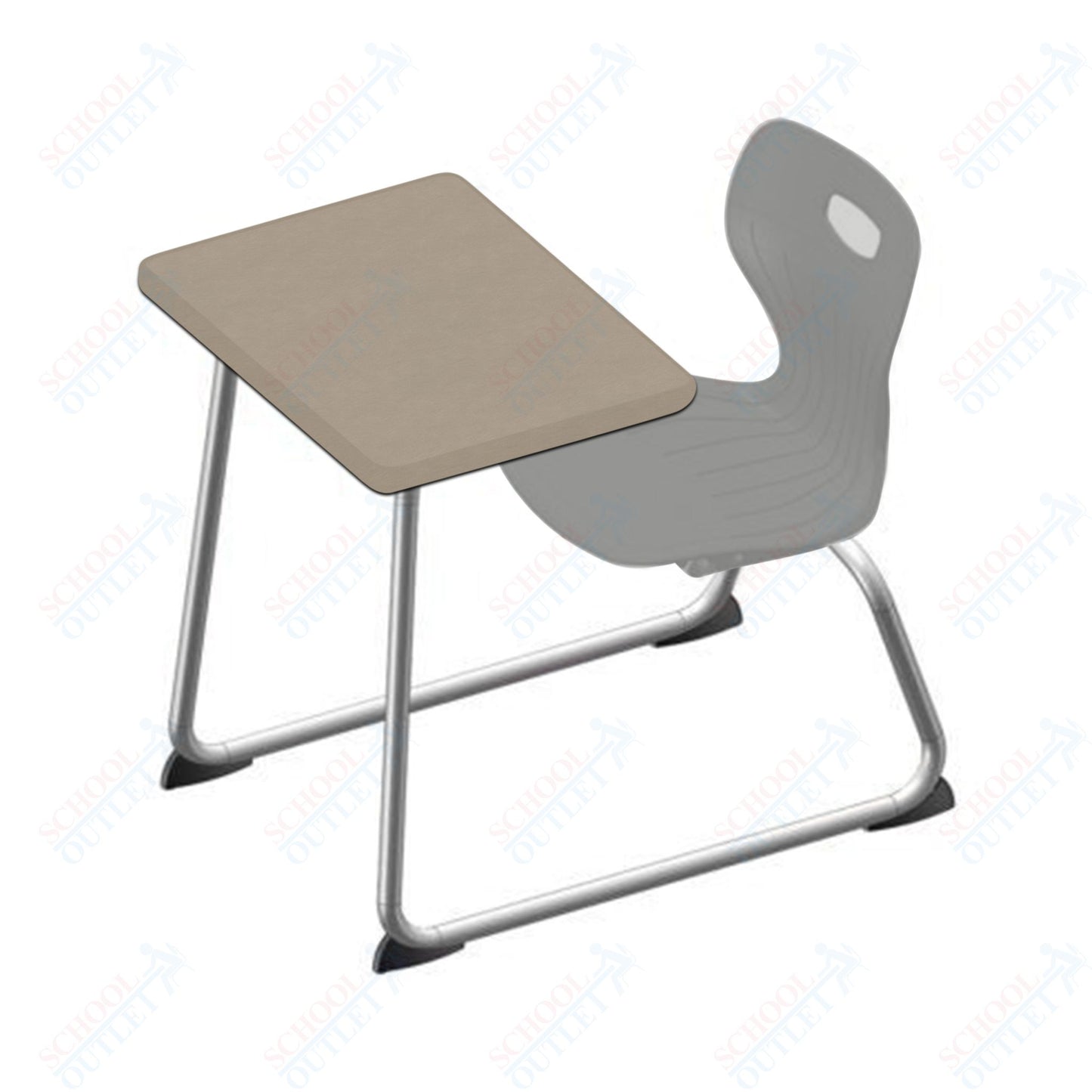 USA Capitol Euroflex 16" Seat Height Sled Combo Desks with Hard Palstic Top, no Bookrack (USC-3006HP)