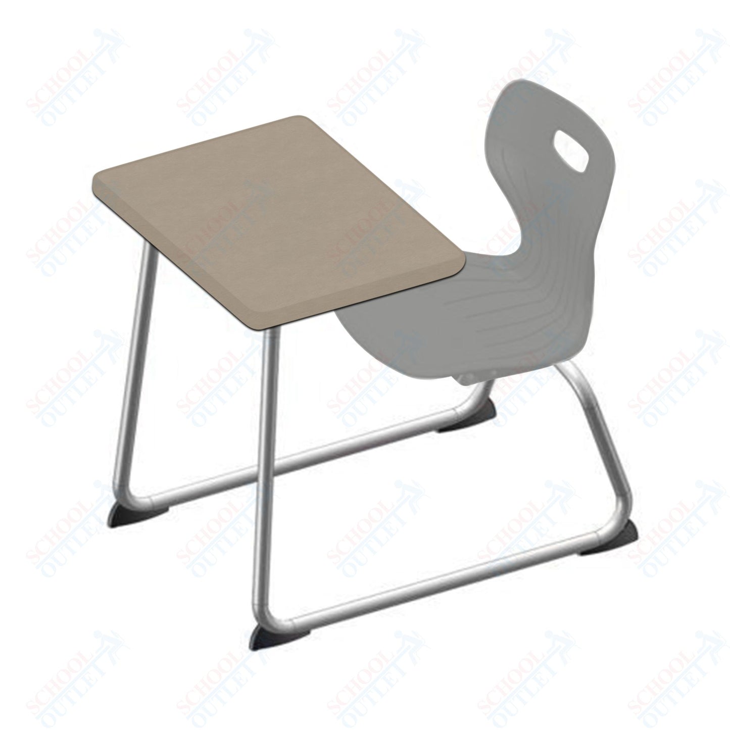 USA Capitol Euroflex 16" Seat Height Sled Combo Desks with Hard Palstic Top, no Bookrack (USC-3006HP)