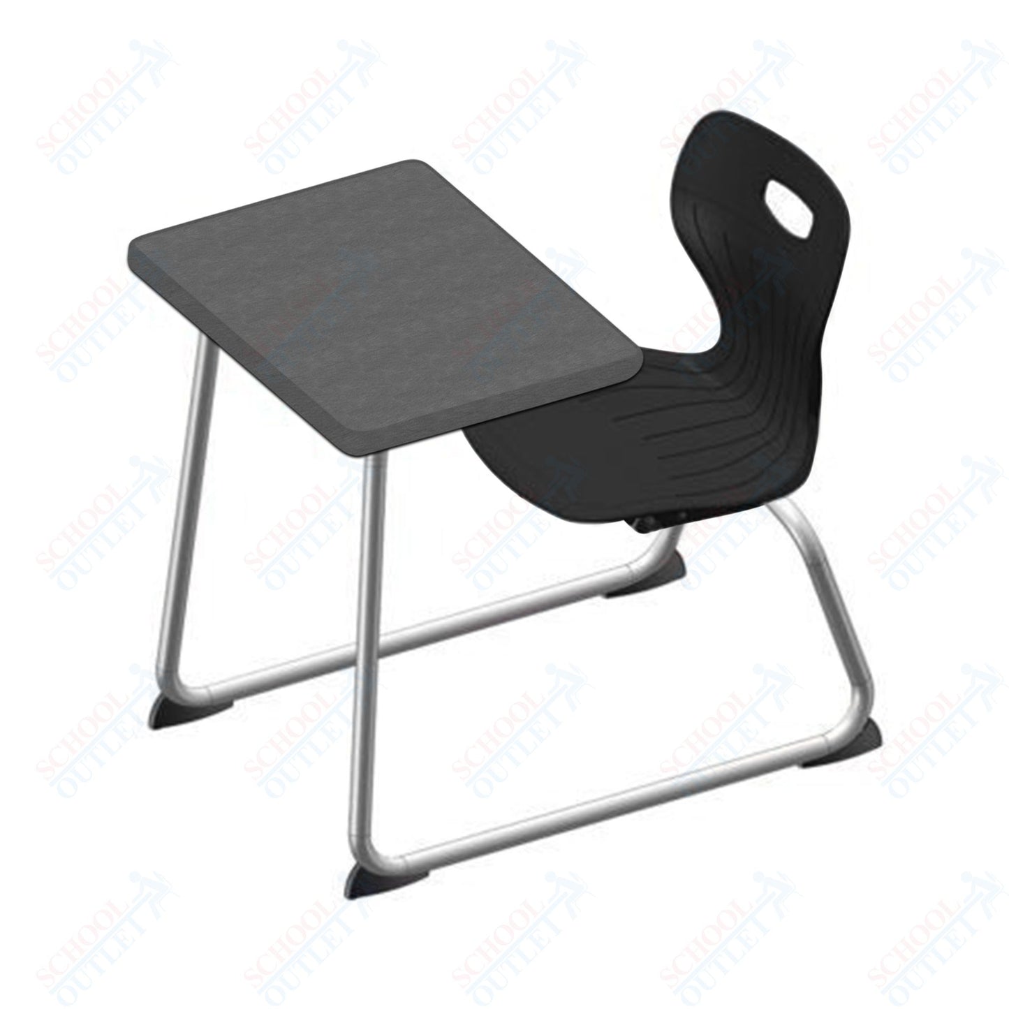 USA Capitol Euroflex 16" Seat Height Sled Combo Desks with Hard Palstic Top, no Bookrack (USC-3006HP)